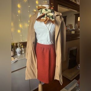 Vintage Ginger Knit Pencil Skirt